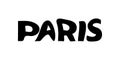 Paris typography text or slogan with wavy letters. T-shirt graphic with ripple or glitch effect. Abstract print, banner, poster.